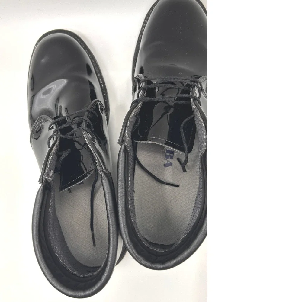 Bates Mens High Gloss Duty Chukka Boots Black Patent Leather Uniform Size 10E
